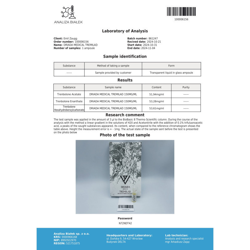 TREMILAD 150 MG/ML (TRENBOLONE MIX) | Potent Cutting Agent | Driada Medical | DriadaShop