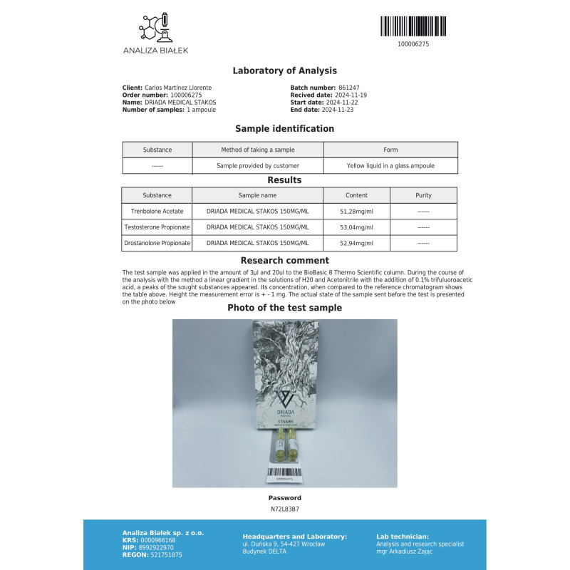 STAKOS 150 MG/ML (CUT STACK) | Cutting Blend | Driada Medical | DriadaShop