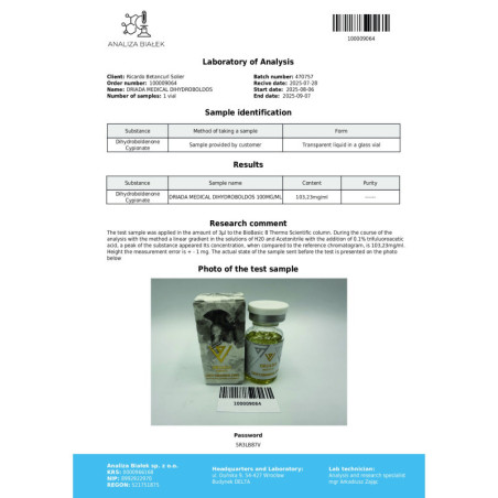 DIHYDROBOLDOS 100 MG/ML (DIHYDROBOLDENONE CYPIONATE) 10ML VIAL | Potent Anabolic | Driada Medical | DriadaShop
